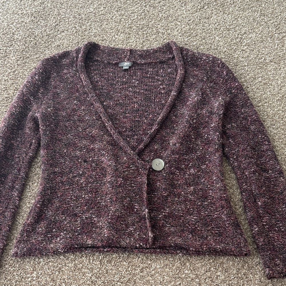 J. Jill Maroon Buttoned Cardigan